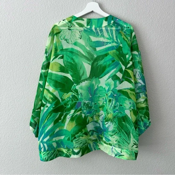 Vintage Tropical Print Kimono Top - Picture 3 of 6